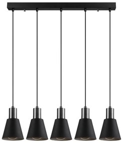 Lampadario a sospensione con cavo KEM 5xE27/40W/230V nero