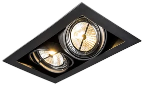 Faretto da incasso nero orientabile AR111 2 luci - Oneon