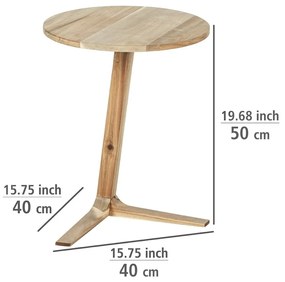 Tavolino rotondo in legno massiccio di acacia ø 40 cm Acina - Wenko