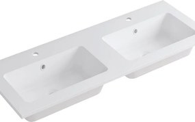 Lavabo a incasso rettangolare L 120.5 x H 14 x P 46 cm in resina bianco opaco