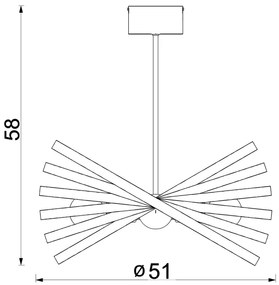 Lampadario a sospensione con supporto rigido SPARKLE 4xE27/15W/230V ottone