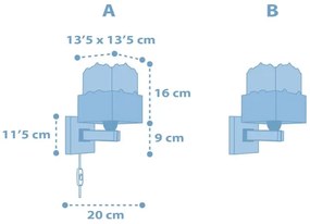 Dalber 63169T - Applique per bambini PANDA 1xE27/60W/230V blu