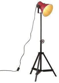 Lampada Da Terra 25 W Rosso Anticato 35x35x65/95 Cm E27 /