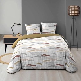 Set copripiumino e federa bianco in microfibra per letto matrimoniale ed esteso 240x220 cm Zenith – douceur d'intérieur