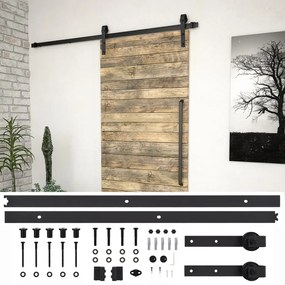 Kit Di Binari Per Porte Scorrevoli Skıen 200 Cm Acciaio Nero /