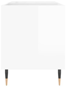 Mobile porta dischi bianco lucido 85x38x48 cm legno multistrato