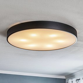 TEMAR LIGHTING Plafoniera Cleo diffusore di vetro, nero, Ø 78cm