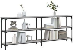 Tavolo consolle grigio sonoma 200x29x75 cm in legno multistrato