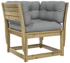 Set divani da giardino 5pz con cuscini legno impregnato di pino
