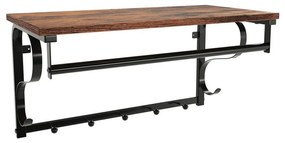 Appendiabiti da parete con mensola NATE marrone/nero