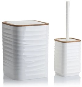 Set da bagno WAVE 5 pz bianco/marrone