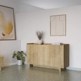 Cassettiera di colore naturale con effetto rovere 140x80x40 cm Daira – Marckeric