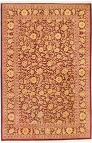 Ghom Tappeto 190x130 Rosso (Iran) Annodato A Mano