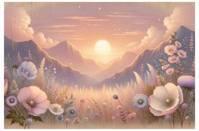 Quadro su tela – Tramonto romantico con prato