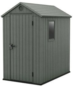 Casetta da giardino KETER Darwin in polipropilene verde con porta battente semplice, superficie interna 2 m² e spessore parete 16 mm