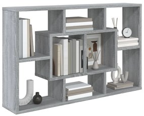 Mensola a muro grigio sonoma 85x16x52,5 cm in legno multistrato