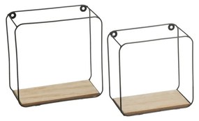 Mensole in colore nero-naturale in set di 2 21 cm - Casa Selección