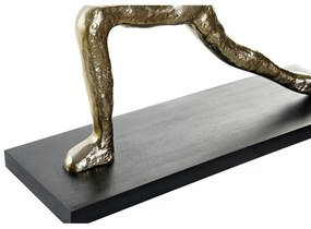 Statua Decorativa DKD Home Decor Alluminio Legno MDF Yoga (3 pcs) (33 x 10 x 35 cm) (35 x 10 x 33 cm) (33 x 10 x 28 cm)