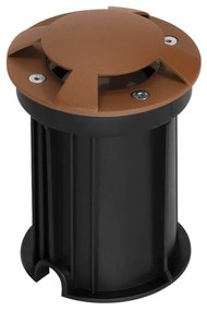 Faretto Carrabile 4 Direzioni GU10 IP67 - CORTEN con doppio pressacavo