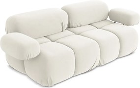 Divano componibile bianco con rivestimento in velluto 190 cm Lokua – Makamii