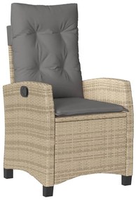 Set pranzo da giardino 5 pz con cuscini beige misto polyrattan