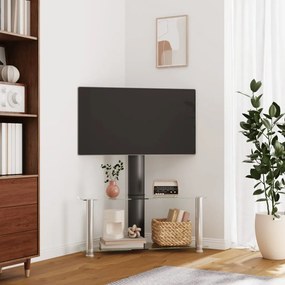 Supporto Tv Angolare 2 Livelli Per 32-70 Pollici Nero E Argento /