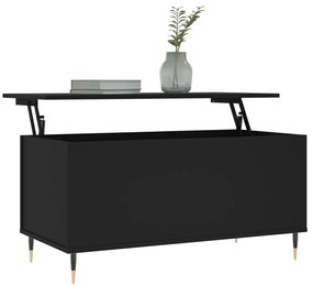 Tavolino da salotto nero 90x44,5x45 cm in legno multistrato