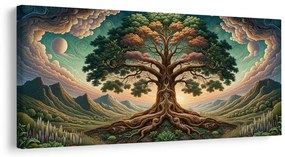 Quadro su tela – Misterioso albero della vita sotto il cielo