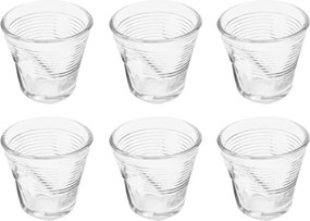 Set 6 Tazzine da Caffè Accartocciati Ø6,5 cm in Vetro Pressato Kaleidos Trasparenti...