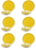 Servizio 12 piatti fiore giallo Flowers porcellana