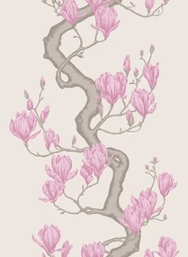 Cole & Son Carta da parati Magnolia Tree - Parchment and Soft Fuchsia