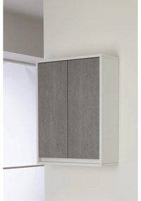 Pensile Portaoggetti 80 Cm Due Ante Feridras "Fabula" Bianco/Cemento