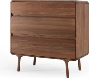 Cassettiera marrone in noce massiccio 90x90x45 cm Fawn – Gazzda