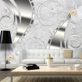 Fotomurale  Flowering abstraction  Colore Argento, Dimensioni e Misure 250x175