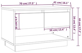 Mobile TV Rovere Marrone 70x41x44 cm in Truciolato