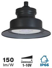 Lampione LED 65W IP66 150lm/W Dimmerabile 1-10V driver Philips Colore Bianco Caldo 2.700K