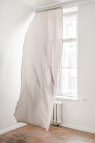 Tenda in lino con tasca per aste - 53x108" / 135x275cm Cream