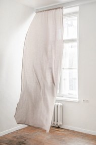 Tenda İn Lino Con Tasca Per Aste / 53x64" / 135x163cm / White