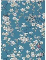 Little Greene Carta da parati Massingberd Blossom - Deep Blue