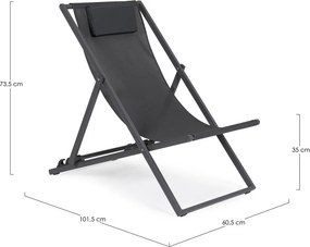 Sdraio da giardino color antracite in metallo regolabile/pieghevole Taylor – Bizzotto