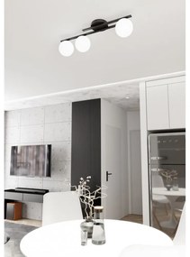 Lampada da soffitto in acciaio KAIRO 3 da interno 3xE14 Colore del corpo Nero e Bianco