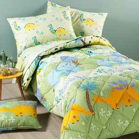 Trapunta Singolo Verde Jurassic Caleffi Kids, in cotone