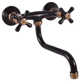 RAV Slezák MK101.5/21CMATSM - Miscelatore per lavello/lavabo MORAVA RETRO nero/ottone