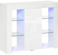 EASYCOMFORT Credenza Moderna con Mensole in Vetro - Bianco