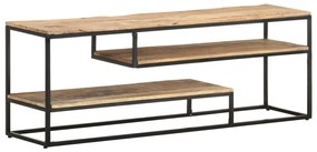 Mobile Porta Tv 130x30x45 Cm İn Legno Massello Di Mango Grezzo /