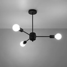 Sollux SL.1021 - Lampadario su palo LANGO 3xE27/60W/230V nero