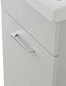 Mobile lavatoio 45x50 cm grigio calce vasca in ceramica e kit di scarico Moon