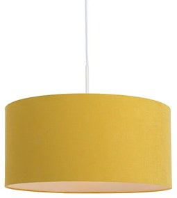 Lampada a sospensione bianca con paralume giallo 50 cm - Combi 1