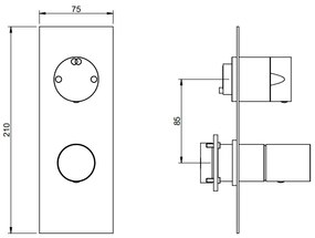 Treemme T30 RWIT5BA2CC02 miscelatore doccia monocomando con deviatore 2 uscite senza parte incasso cromo