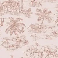 Carta da parati Animali della giungla terracotta, 53 cm x 10.05 m